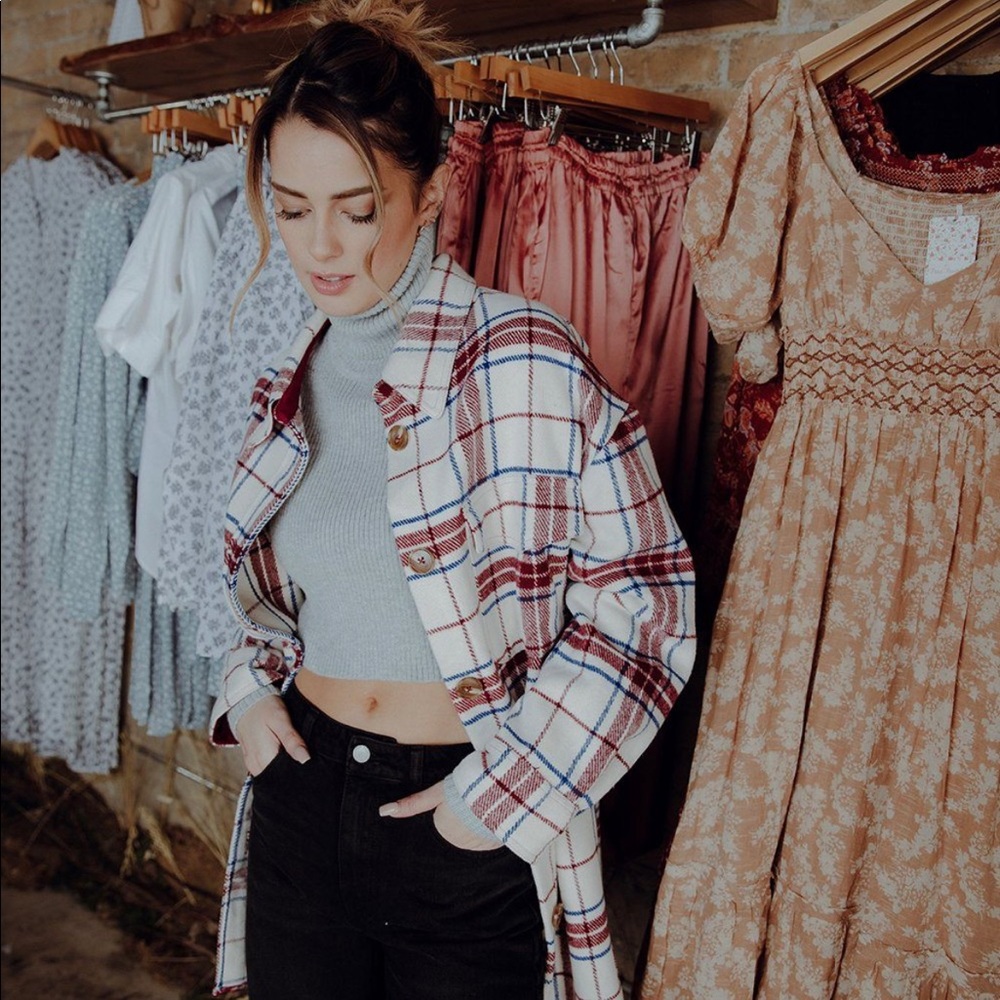 Oversized button down shirt jacket.
